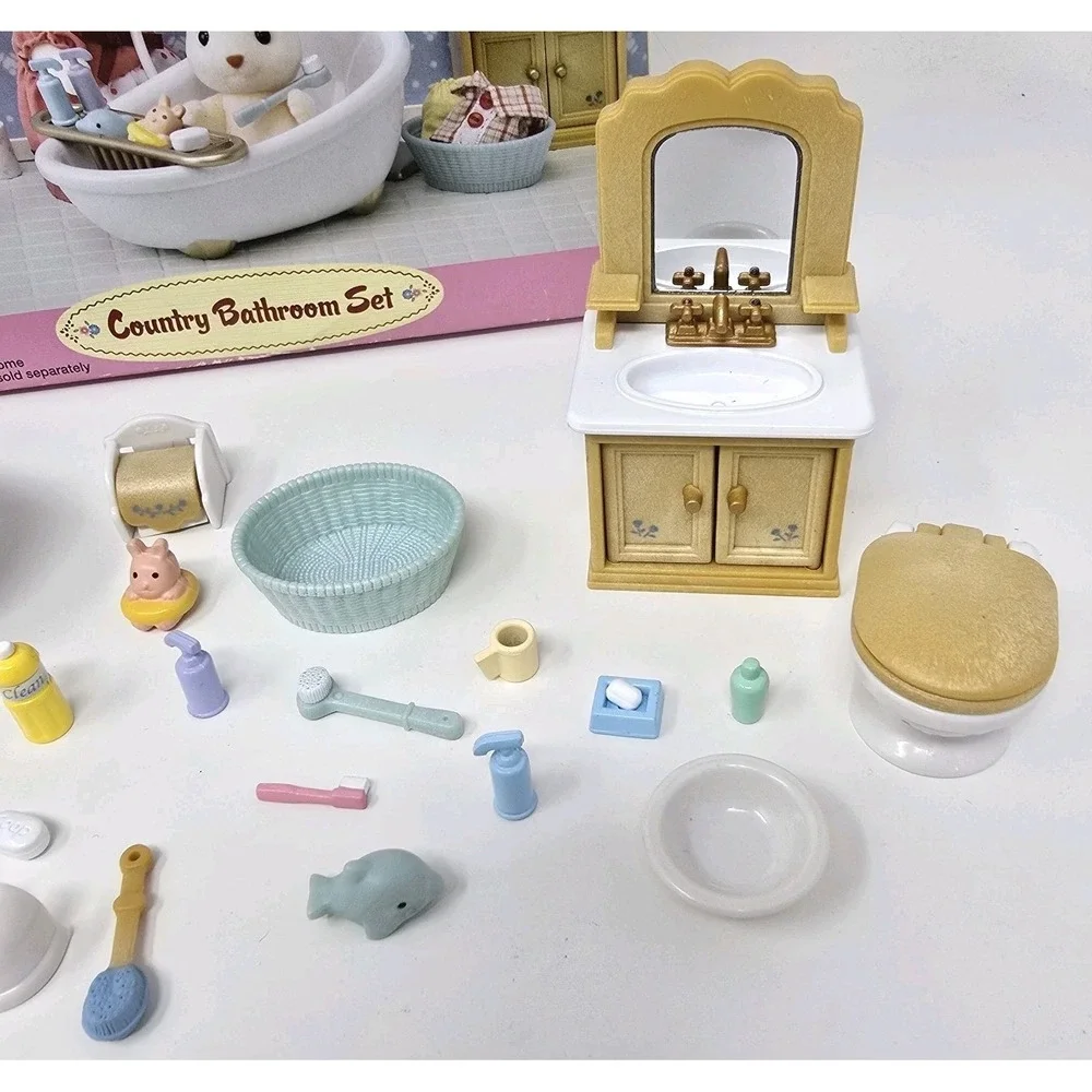 CALICO CRITTERS #CC1748 Country Bathroom Set - Complete
